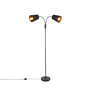 Moderná stojaca lampa čierna 2-svetlo - Carmen vyobraziť