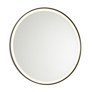 Kúpeľňové zrkadlo čierne 70 cm vrátane LED 3-stupňové stmievateľné s dotykovým okrúhlym - Miral vyobraziť