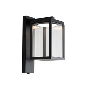 Vonkajšia nástenná lampa čierna vrátane LED a senzoru súmraku - Ferdinand vyobraziť