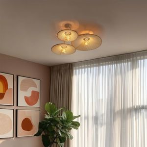 Dizajnová nástenná lampa biela s látkou 3-svetlo - Jane vyobraziť