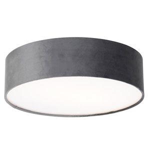 Moderné stropné svietidlo sivé 40 cm so zlatým vnútrom - Drum vyobraziť