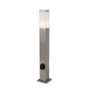 Vonkajšia lampa oceľ 80 cm so zásuvkou IP44 - Malios vyobraziť
