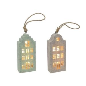 HIT Závesná plstená dekorácia 15cm domček LED vyobraziť