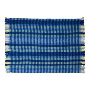 Modrá deka s prímesou vlny 140x200 cm Loom – Hübsch vyobraziť