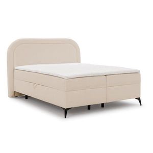 Béžová boxspring posteľ s úložným priestorom 180x200 cm Ornes – Ropez vyobraziť