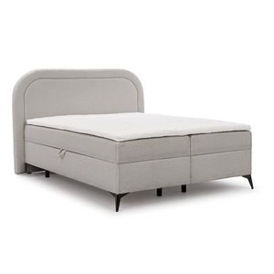 Svetlosivá boxspring posteľ s úložným priestorom 140x200 cm Ornes – Ropez vyobraziť