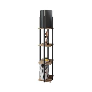 Stojacia lampa s poličkami NORA 1xE27/40W/230V čierna/hnedá 390FLH1162 vyobraziť