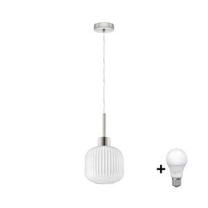 Eglo LED závesné svietidlo na lanku HARMA 1xE27/60W/230V pr. 20 cm matný chróm/biela 1xEG32515+1xNSLA55459 vyobraziť