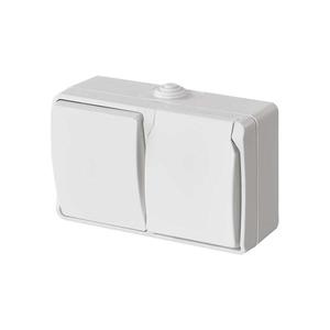 Domový spínač č. 6 so zásuvkou 250V/16A IP44 biely A1397.5 vyobraziť