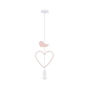 Detský luster na lanku HEART 1xE27/20W/230V ružová/biela 31-12098 vyobraziť