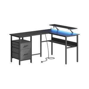 Písací stôl s podsvietením SOLEA-X hnedá/čierna LWD095B01 vyobraziť