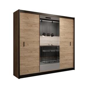 Šatní skriňa MIRO 250x215 cm dub craft/čierna so zrkadlom CRAFT 250 Craft/Czarny vyobraziť