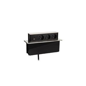 PP126C-PD20 - Zásuvkový stĺpik pre dosku stola 3×230 V + USB-A + USB-C PP126C-PD20 vyobraziť