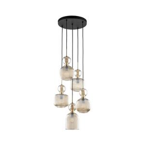 Luster na lanku SOPHIA 5xE14/10W/230V čierna/dýmová béžová 11043 vyobraziť