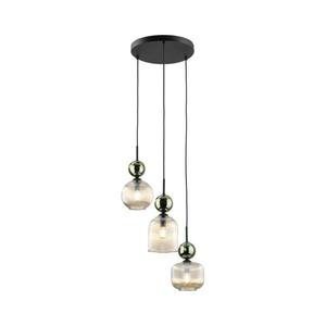 Závesný luster na lanku SOPHIA 3xE14/10W/230V čierna/zelená/dymová béžová 11148 vyobraziť