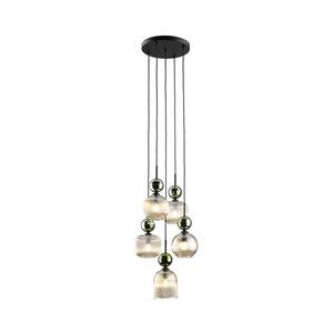 Závesný luster SOPHIA na lane 5xE14/10W/230V čierna/zelená/dymová béžová 11149 vyobraziť