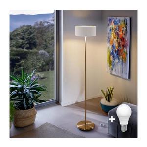 LED stojacia lampa TUNJA 1xE27/20W/230V pr. 30 cm zlatá/biela 1xSA2189+1xEG32476 vyobraziť