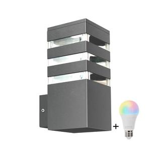LED RGBW Stmievateľné vonkajšie nástenné svietidlo TEKSAS 1xE27/12W/230V IP44 antracit SA1549+AI0819 vyobraziť