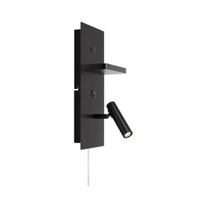 Markslöjd 109018 - LED nástenné svietidlo s poličkou a USB portom CARICA 4W/230V čierne 109018 vyobraziť