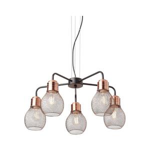 Redo 01-1580 - Luster na lanku EDISON 5xE27/42W/230V priemer 53 cm čierna/medená 01-1580 vyobraziť