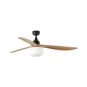 FARO Barcelona FARO 34360WT-11L – Stropný látor OUTWOOD L, 1× E27 (max. 15 W), hnedá/čierna, priemer 150 cm, WT, IP44, s diaľkovým ovládaním 34360T+3L019 vyobraziť