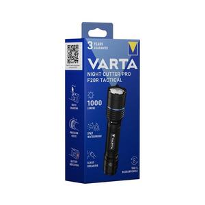 Varta 18923101111 - LED taktická nabíjateľná baterka NIGHT CUTTER PRO F20R LED/USB 18923101111 vyobraziť