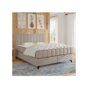 Čalúnená posteľ s matracmi a topperom s úložným priestorom ALICIA 160x200 cm béžová 04KTCLU746P160S1CM4 vyobraziť