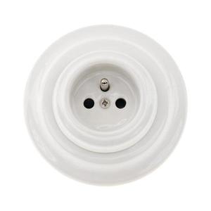 Bohemia-Design - Porcelánová retro domová zásuvka s rámčekom 250V/16A biela 12357555 vyobraziť