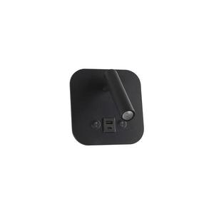 LED nástenné bodové svietidlo s USB portom LED/8W/230V 3000K čierne 240036 vyobraziť