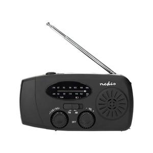 RDFMCR2000BK-Rádio AM/FM s kľukou, solárnym panelom a LED svietidlom 2000 mAh RDFMCR2000BK vyobraziť