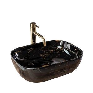 REA-U8907 - Umývadlo na dosku BELINDA 33, 5x46, 5 cm keramika/čierna/mramorový dekor REA-U8907 vyobraziť