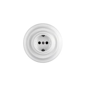 Bohemia-Design - porcelánová retro domová zásuvka s rámčekom SCHUKO 250V/16A biela K1-R52AG vyobraziť