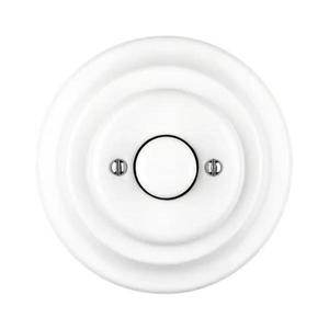 Bohemia-Design - Porcelánový retro otočný stmievač s rámikom 250V/10A biely 12357554 vyobraziť