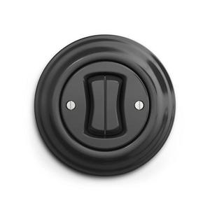 lap - Retro dvojité tlačidlo s antracitovým rámikom KA0043+KA0101 vyobraziť