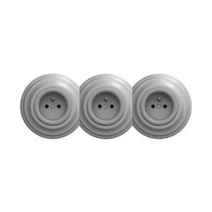 lap - trojitá retro domová zásuvka s rámikom 230 V sivá KA0054+2xKA0053+3xKA0051 vyobraziť