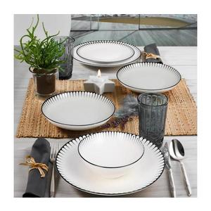 24-dielna jedálenská súprava biela/čierna/porcelán 387GRP1361 vyobraziť