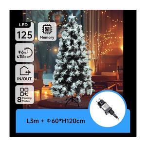 B.V. - LED vonkajší vianočný stromček 125xLED/6W/230V/8 funkcií 120cm IP44 studená biela B10303Y2S vyobraziť