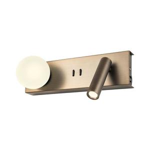 Redo 01-4662 - LED nástenné svietidlo NORMA LED/5W/230V+LED/3W CRI90 USB bronzové 01-4662 vyobraziť