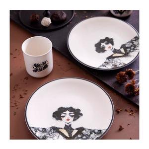 Jedálenská sada 4 ks čierna/biela/porcelán 710KTP3721 vyobraziť