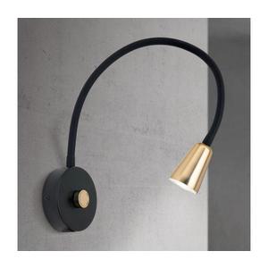 Orion - Stmievateľná flexibilná nástenná lampička DOTTY 1xGU10/10W/230V čierna/mosadz WA 2-1376/1 schwarz/MS vyobraziť