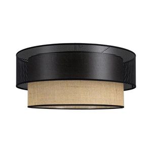 Stropné svietidlo BORHO 1xE27/60W/230V pr. 50 cm čierne/juta 0435 vyobraziť