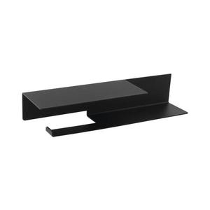 Sapho - Držiak toaletného papiera s poličkou 9, 5x35 cm matná čierna 33214 vyobraziť