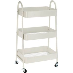 Storage Solutions Kuchynský kovový vozík 3 poschodia 44 x 31, 5 x 79, 5 cm, biela vyobraziť