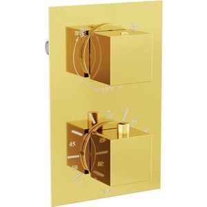 MEXEN - Cube termostatická batérie sprcha / vaňa 2-output gold 77502-50 vyobraziť