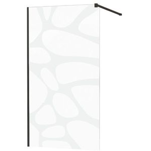 MEXEN/S - KIOTO Sprchová zástena WALK-IN 70x200 cm 8 mm, čierna, biely vzor 800-070-101-70-97 vyobraziť