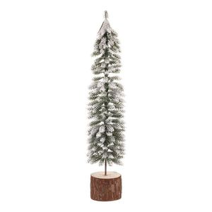 Vianočná dekorácia stromček na kláte zasnežený, 40 cm vyobraziť