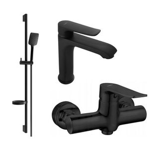 MEXEN/S - Pecos DS62 SET umývadlová batéria + sprchová s príslušenstvom, čierna 72704DS62-70 vyobraziť