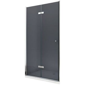 MEXEN - LIMA skladacie dvere 100x190 cm 6mm, chróm, grafit sa stenovým profilom 856-100-000-01-40 vyobraziť