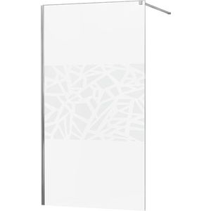 MEXEN/S - KIOTO Sprchová zástena WALK-IN 80x200 cm 8 mm, chróm, biely vzor 800-080-101-01-85 vyobraziť