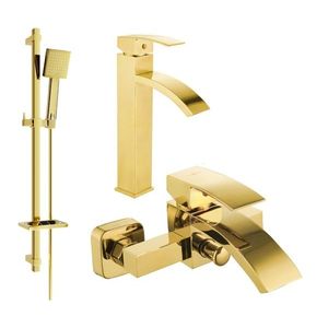 MEXEN/S - Libra DQ45 Set umývadlovej a vaňovej batérie s príslušenstvom, zlato 745113DQ45-50 vyobraziť